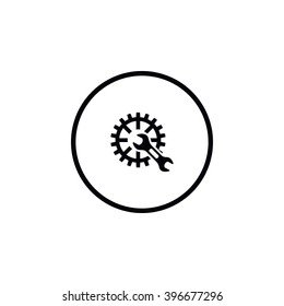 Setup icon in the form of gears and wrench.