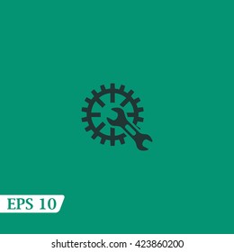 Setup icon in the form of gears and wrench.