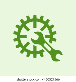 Setup icon in the form of gears and wrench.