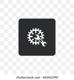 Setup icon in the form of gears and wrench.