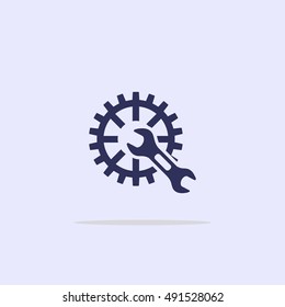 Setup icon in the form of gears and wrench.