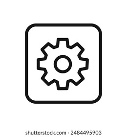 Setup icon linear vector graphics sign