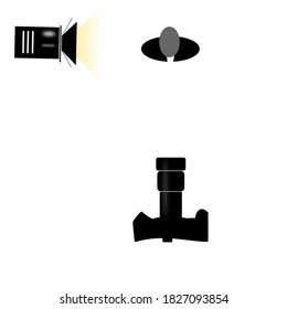 Configuración de la iluminación para la fotografía con el modo del lado izquierdo