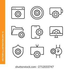 Iconos de la línea de configuración - Mini icono de la serie de colección