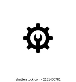 Setup maintenance icon Gear Settings icon on white background Options vector icon linear symbol settings Settings icon isolated on white background.