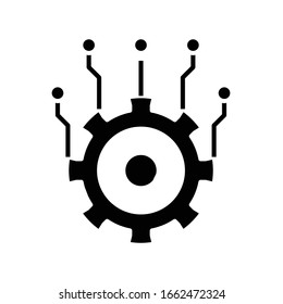 Setup mechanism black icon, concept illustration, vector flat symbol, glyph sign.