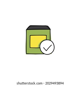 Setup Product ready  icon  in color icon, isolated on white background 