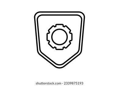 setup secure icon. Icon related to setup and action. line icon style. Simple vector design editable