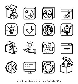 Setup , setting, configuration, maintenance & Installation icon Software & Application in line style