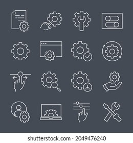 Setup and Settings  icons set. Setup and Settings  pack symbol vector elements for infographic web