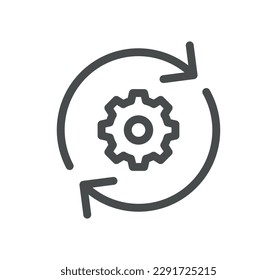 Setup and settings related icon outline and linear vector.