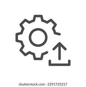 Configuración y esquema de iconos relacionados y vector lineal.