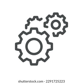 Setup and settings related icon outline and linear vector.