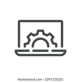 Setup and settings related icon outline and linear vector.