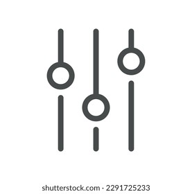 Setup and settings related icon outline and linear vector.