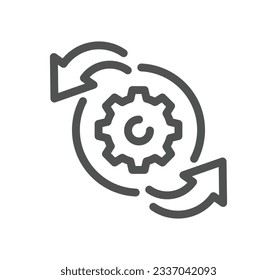 Setup and settings related icon outline and linear vector.
