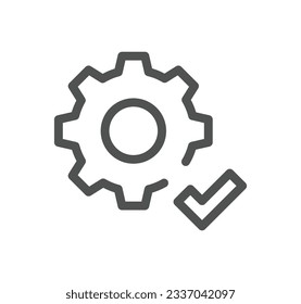 Setup and settings related icon outline and linear vector.