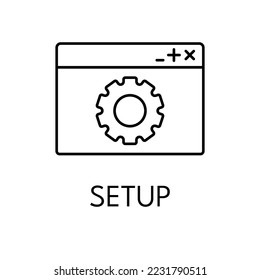 Setup thin line icon on white background