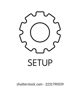 Setup thin line icon on white background