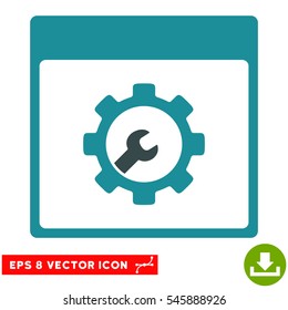 Setup Tools Calendar Page icon. Vector EPS illustration style is flat iconic bicolor symbol, soft blue colors.