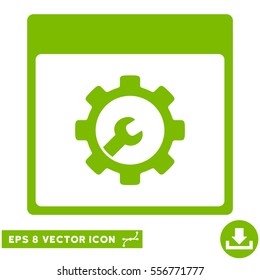 Setup Tools Calendar Page icon. Vector EPS illustration style is flat iconic symbol, eco green color.