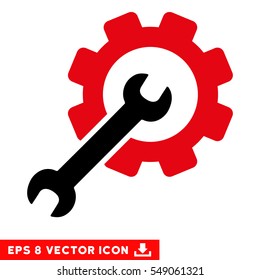 Setup Tools EPS vector icon. Illustration style is flat iconic bicolor intensive red and black symbol on white background.