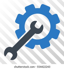Setup Tools vector icon. Illustration style is flat iconic bicolor smooth blue symbol on a hatch transparent background.