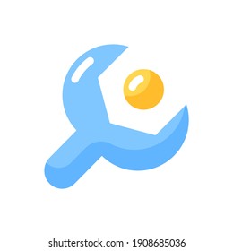 Setup vector flat color icon. Settings menu. Configuration process. System update. Phone personalization. Install software. Cartoon style clip art for mobile app. Isolated RGB illustration