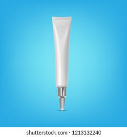 Set,Vector White Cosmetic containers isolated on Blue background