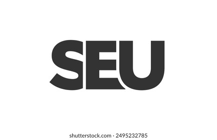 SEU logo design template with strong and modern bold text. Initial based vector logotype featuring simple and minimal typography. Trendy company identity ideal for businesses brand presence.