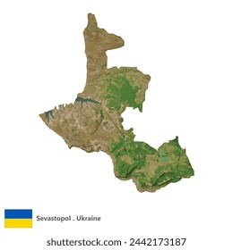 Sevastopol, Oblasts of Ukraine Topographic Map (EPS)