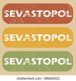 Sevastopol on colored background