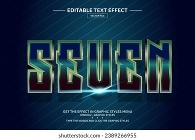 Seven 3D editable text effect template