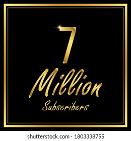 Seven or 7 Million followers or subscribers achievement symbol design, vector illustration.