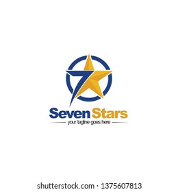 Seven 7 Stars Logo Design