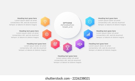 Sieben 7 Schritte Optionen Circle Business Infografy Modern Design Template