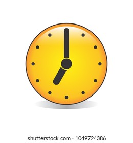 Seven o’clock Analog Clock Emoji Vector