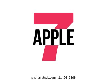 SEVEN APPLE text logo vector, perfect for shopping logo designs.