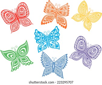 seven butterflies