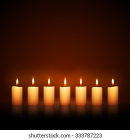 Seven candles - vector illustration