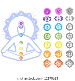 Seven Chakras  and spirituality symbols