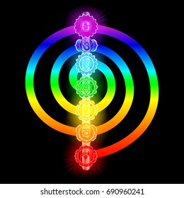 Seven chakras vector illustration