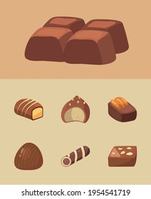 seven chocolates candies delicious icons