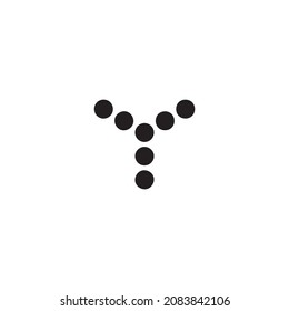 seven circle letter Y simple symbol logo vector