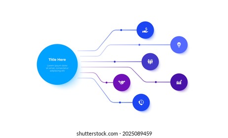 Seven circles for business presentation. Process visualization or flow chart. Vector infographic design template.