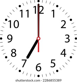 Sieben Uhr auf transparenter Uhr