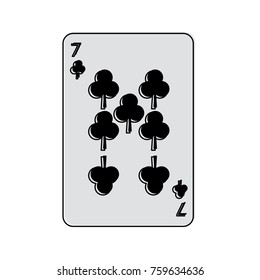 seven of clover or clubs french playing cards related icon image