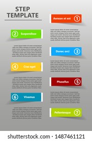 Seven color steps template with place for your text - Vector