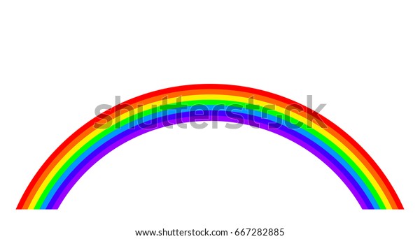 白い背景に7色の虹のイラスト 虹の弧と7つの主な色のバンドが明るく見えます 赤 オレンジ 黄色 緑 青 藍 紫 ベクター画像 のベクター画像素材 ロイヤリティフリー