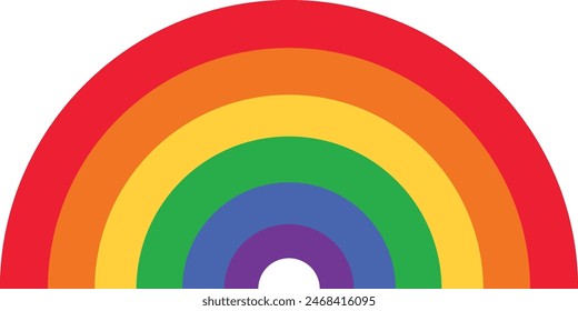 Seven colors rainbow. Vector illustration isolated on white